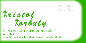 kristof korbuly business card